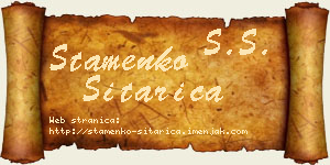 Stamenko Sitarica vizit kartica